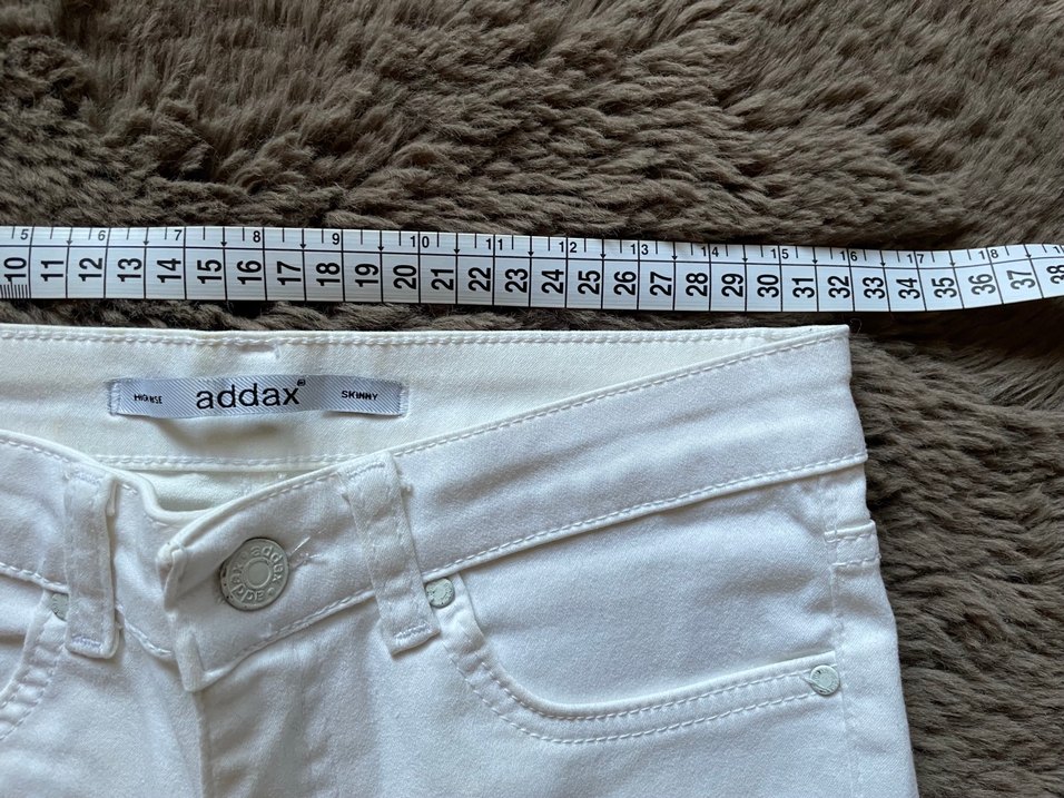 Beyaz Denim Kot Pantolon Jean Addax Yüksek Bel - Görsel 4