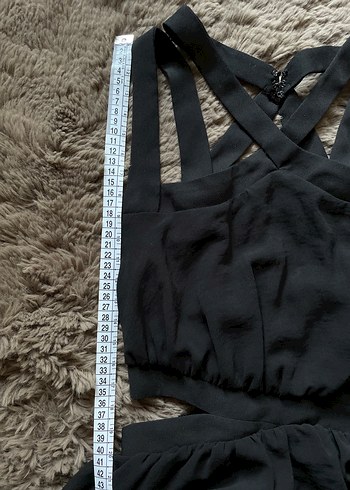 Siyah Tül Pencere Detay Mango Strappy Elbise - Görsel 9