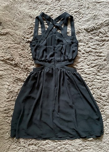 Siyah Tül Pencere Detay Mango Strappy Elbise - Görsel 4