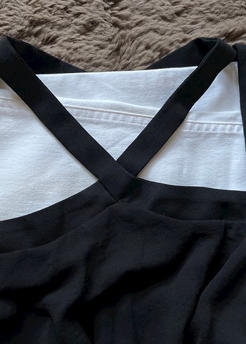 Siyah Tül Pencere Detay Mango Strappy Elbise - Görsel 2