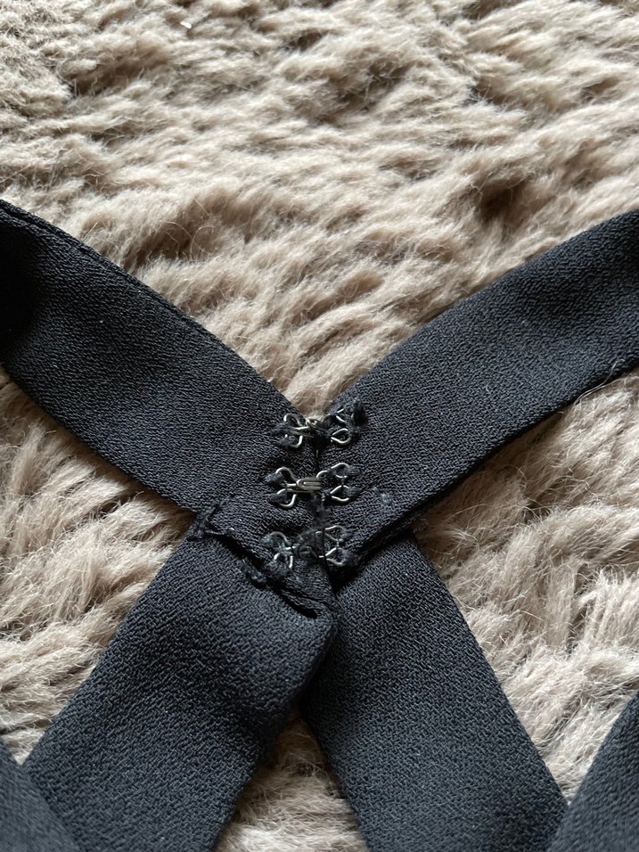 Siyah Tül Pencere Detay Mango Strappy Elbise - Görsel 5