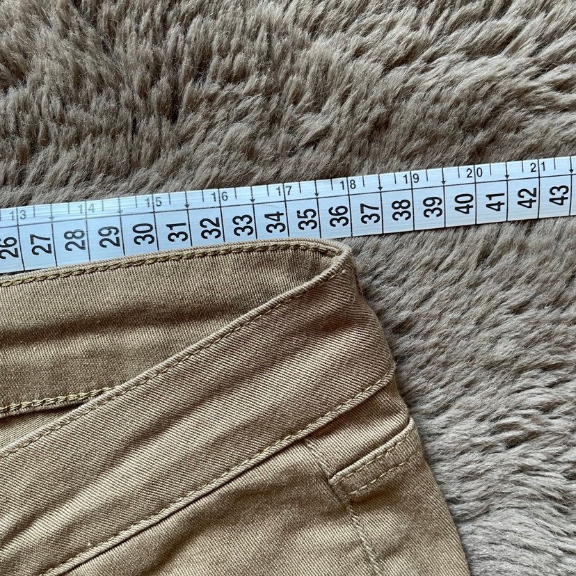 Bej Mini Düşük Bel Kadın Kot Şort - Görsel 3