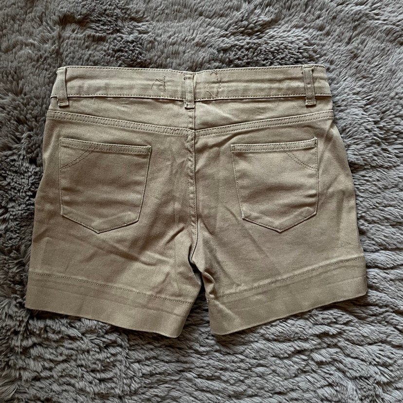 Bej Mini Düşük Bel Kadın Kot Şort - Görsel 2