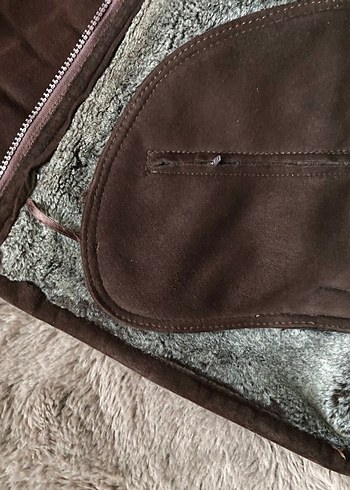 İçi Kürk Kahverengi Nubuk Gizli Cepli Erkek Mont - Görsel 5