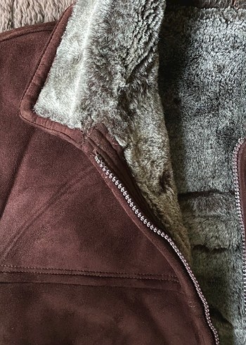 İçi Kürk Kahverengi Nubuk Gizli Cepli Erkek Mont - Görsel 3