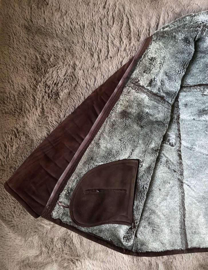 İçi Kürk Kahverengi Nubuk Gizli Cepli Erkek Mont - Görsel 4