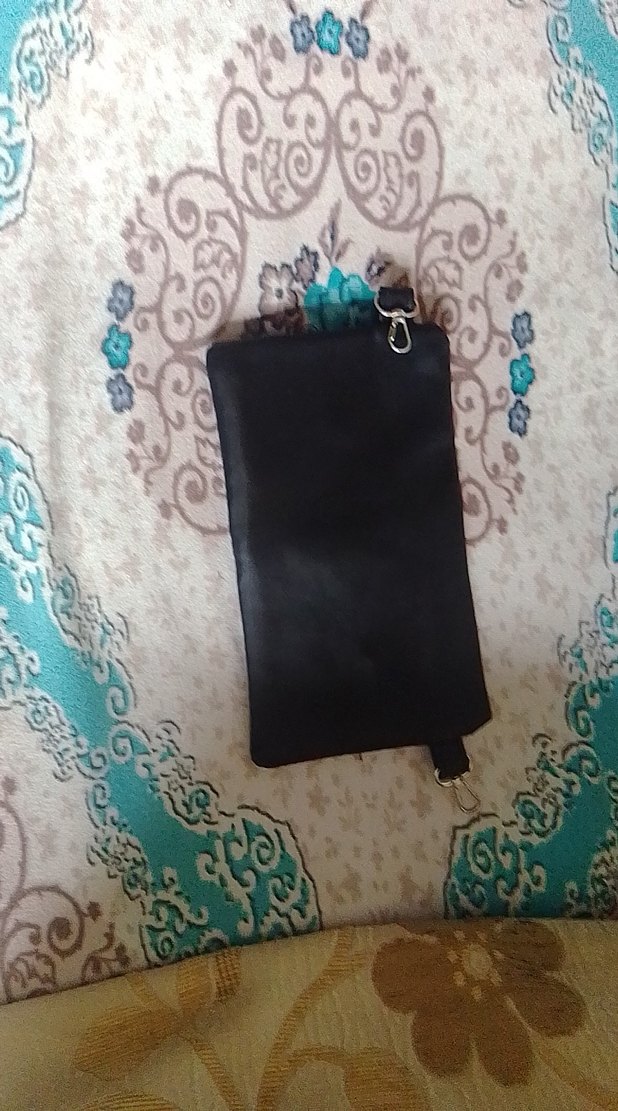 Siyah Deri Yılan Desenli Kadın Çapraz Çanta - Görsel 2