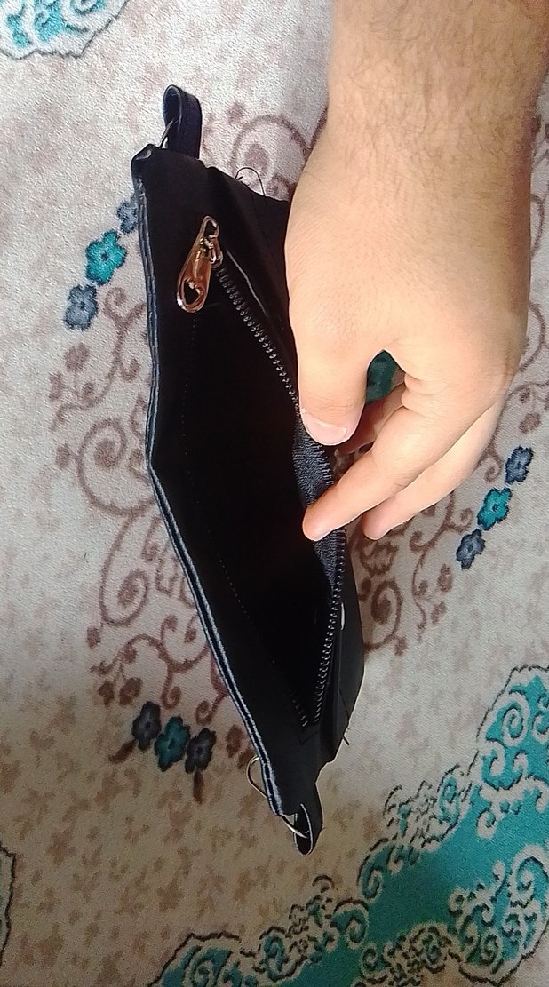 Siyah Deri Yılan Desenli Kadın Çapraz Çanta - Görsel 3