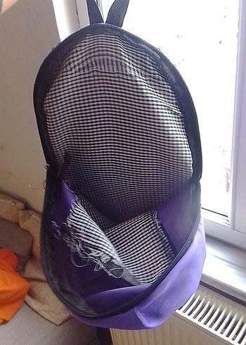 Mor Fermuarlı Kadın Sırt Çantası - Görsel 4