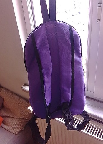 Mor Fermuarlı Kadın Sırt Çantası - Görsel 3