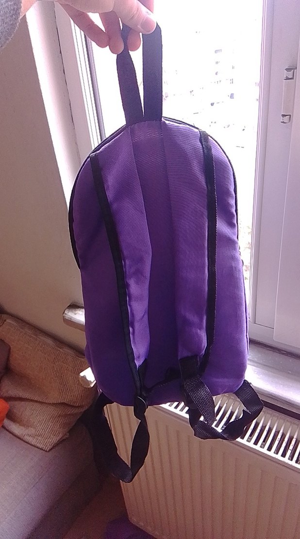 Mor Fermuarlı Kadın Sırt Çantası - Görsel 3