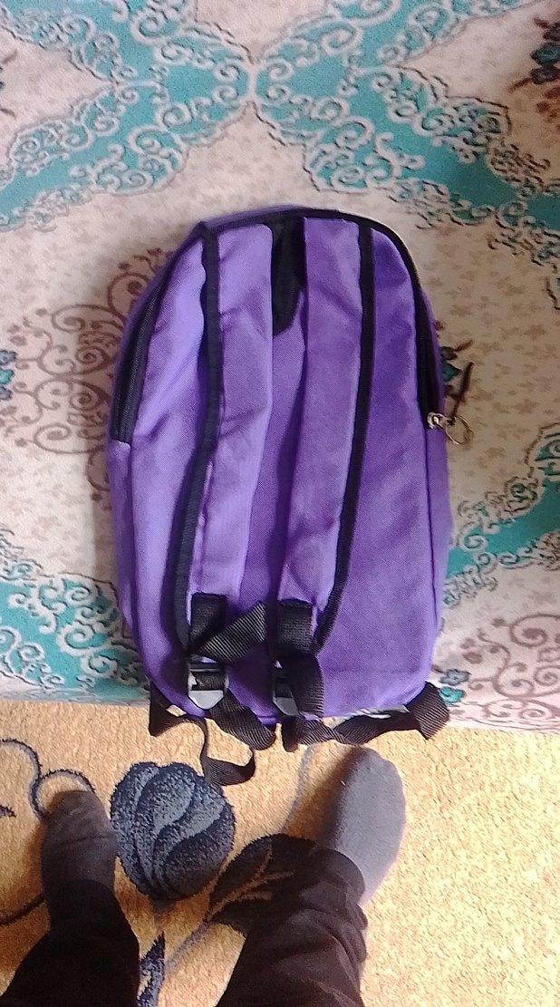 Mor Fermuarlı Kadın Sırt Çantası - Görsel 2