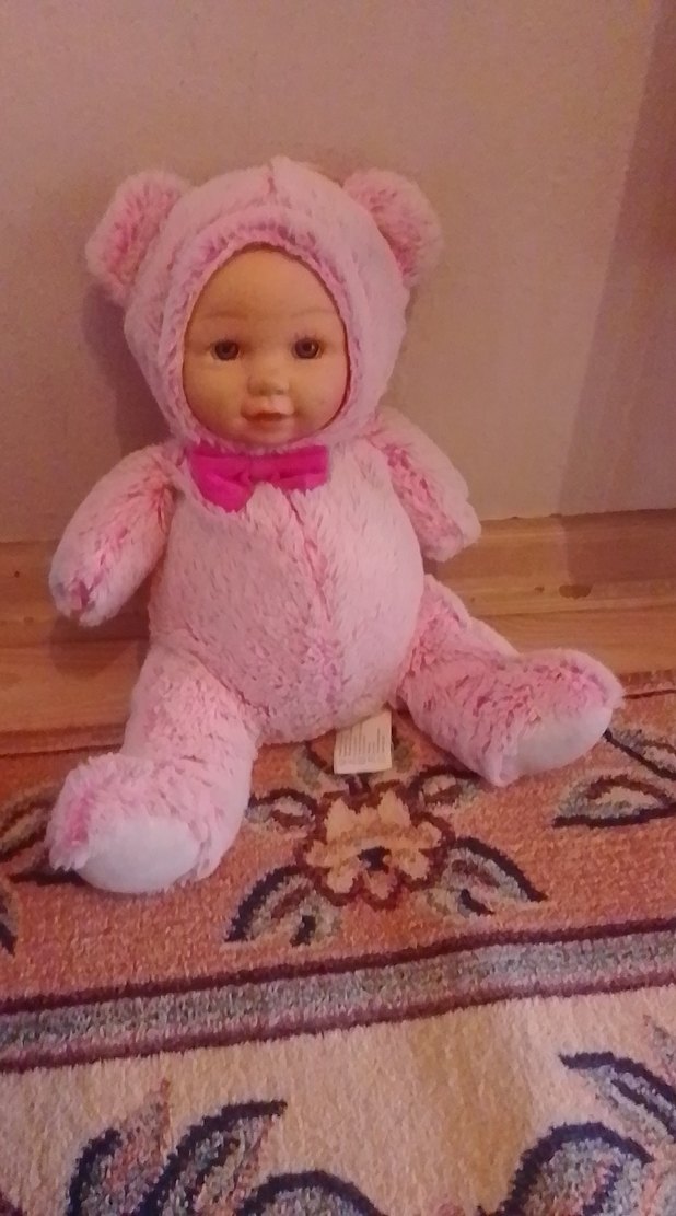 Pembe Peluş Bebek Oyuncak - Görsel 2