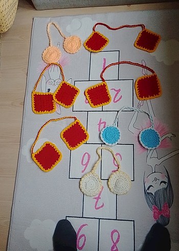 Renkli El Örgüsü dolap süsleri seylti 7 li - Görsel 6