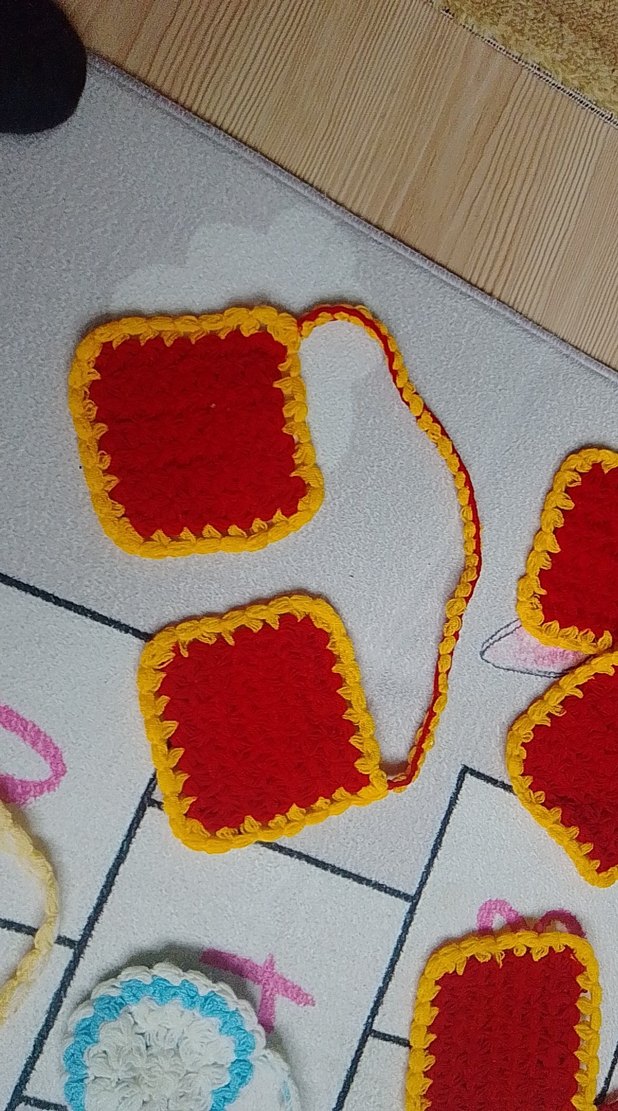 Renkli El Örgüsü dolap süsleri seylti 7 li - Görsel 3