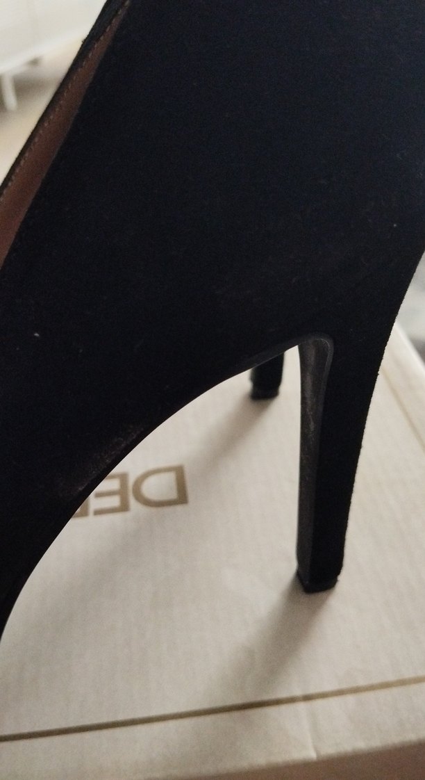 DERIMOD Siyah Süet Stiletto Topuklu Ayakkabı - Görsel 2