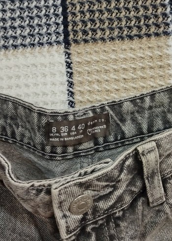 Gri Kadın Denim Mini Şort - Görsel 2