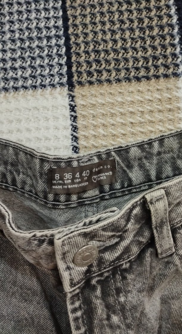 Gri Kadın Denim Mini Şort - Görsel 2