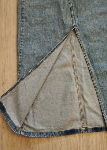 Kadın mavi kot Denim Uzun Etek - Görsel 2