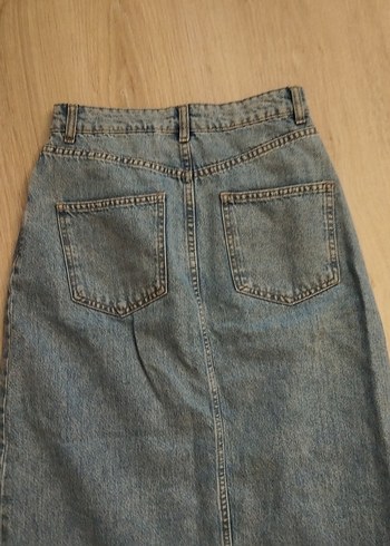 Kadın mavi kot Denim Uzun Etek - Görsel 5