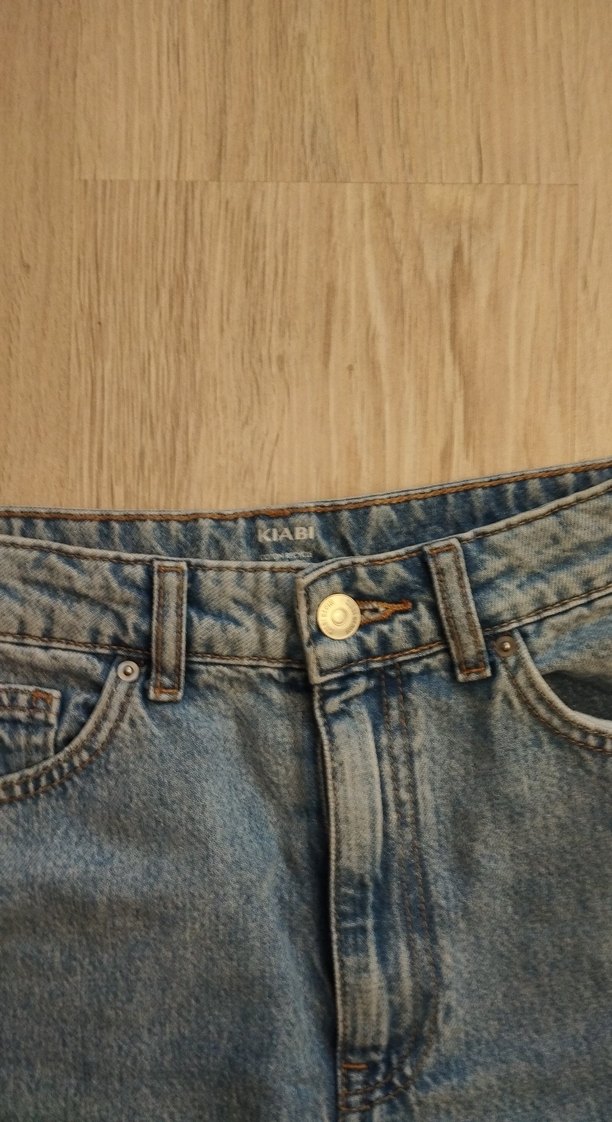 Kadın mavi kot Denim Uzun Etek - Görsel 3