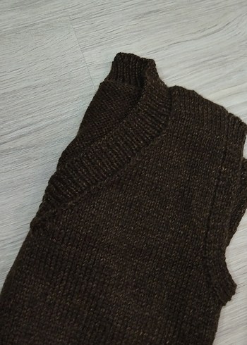 Kadın Kahverengi V Yakalı Triko Süveter - Görsel 4