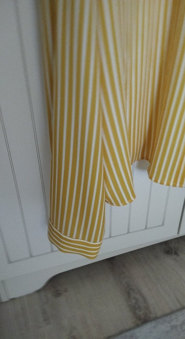 Sarı Çizgili Düğmeli Kadın Gömlek - Görsel 4