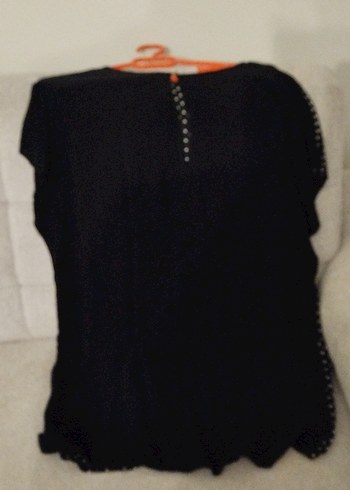 Siyah Puantiyeli yuvarlak yaka bluz - Görsel 5