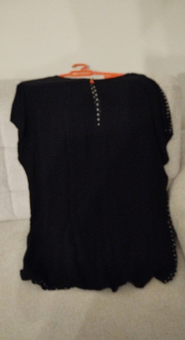 Siyah Puantiyeli yuvarlak yaka bluz - Görsel 5