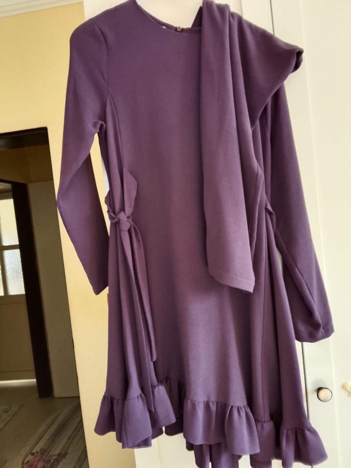 Şal hediyeli  
Mor Uzun Kollu Kadın ikili Takım - Görsel 3