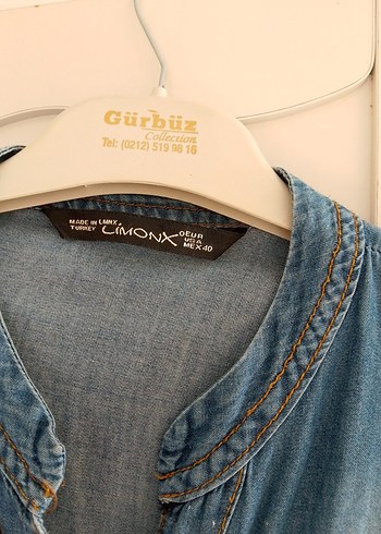 Kadın Lacivert Bağcıklı Uzun Kot Elbise - Görsel 3