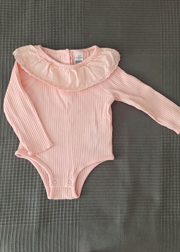Pembe Fırfırlı Uzun Kollu Bebek Body