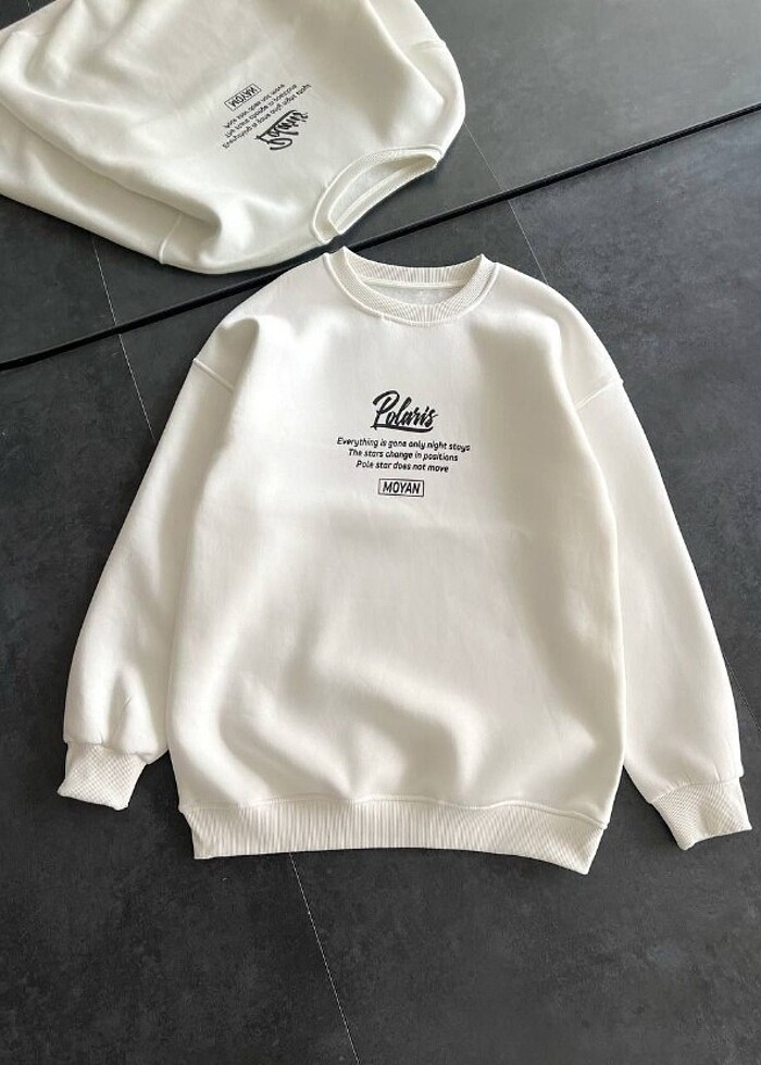Bisiklet yaka baskılı sweatshirt  - Görsel 2