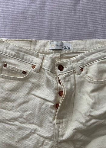 Beyaz Pamuklu Kadın Normal Boy Pantolon - Görsel 3