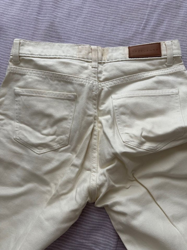 Beyaz Pamuklu Kadın Normal Boy Pantolon - Görsel 4