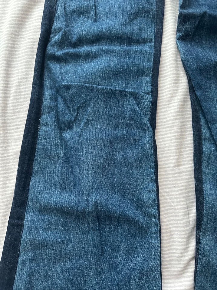 Kadın Mavi Kemerli Normal Boy Denim Pantolon - Görsel 2