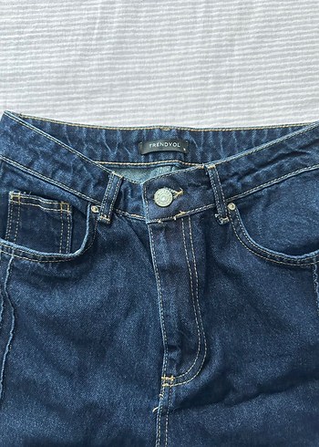 Kadın Lacivert Midi Denim Pantolon - Görsel 3