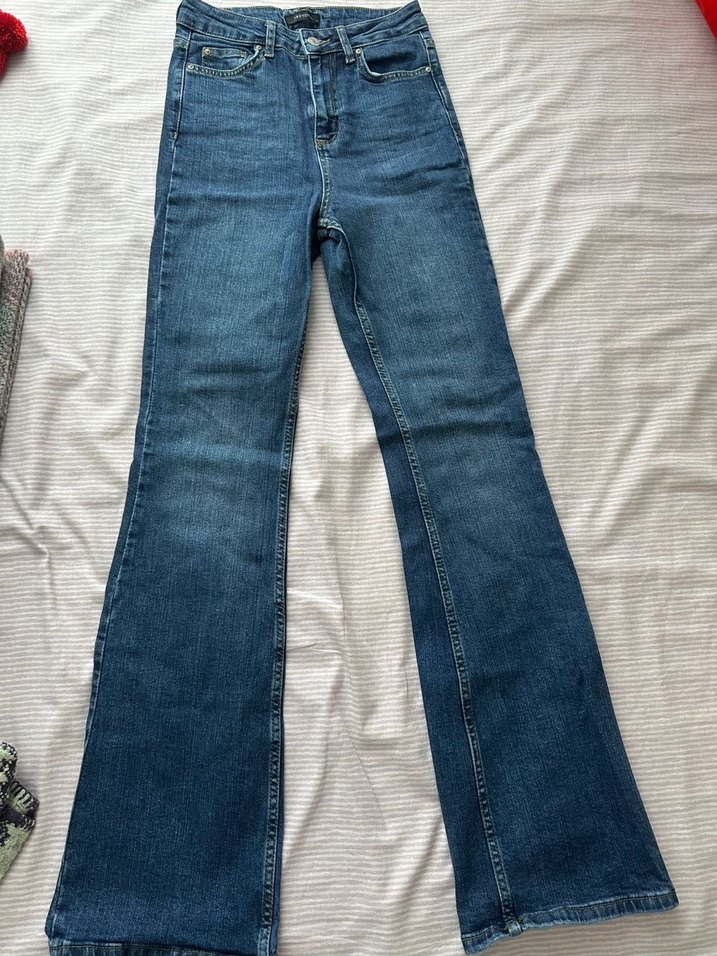 Düğmeli Lacivert Kadın Midi Denim Pantolon - Görsel 2