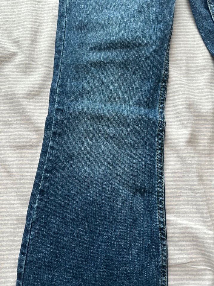 Düğmeli Lacivert Kadın Midi Denim Pantolon - Görsel 3