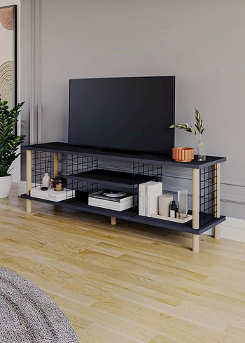 Modern Siyah ve Gri TV Sehpası