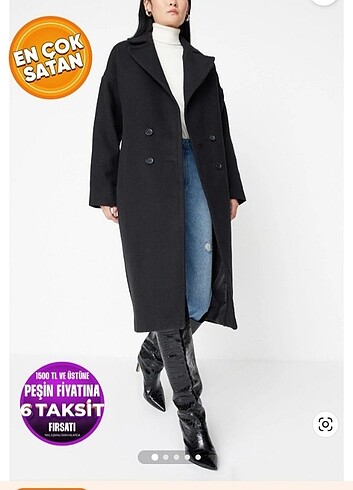 Trendyol & Milla Trendyolmilla siyah oversize kaban