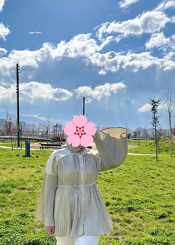 l Beden yeşil Renk Piliseli Gömlek
