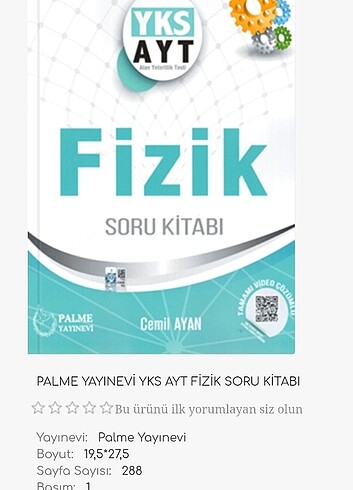 Palme Yayınları Ayt Fizik soru bankası