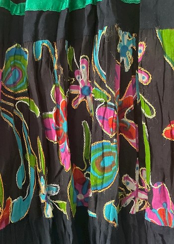 Zara Çiçek Desenli Pilili Uzun Bohem Etek