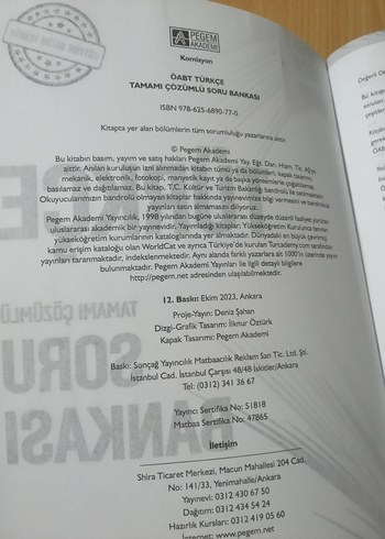 Beden PEGEM AKADEMİ Türkçe ÖABT Soru Bankası