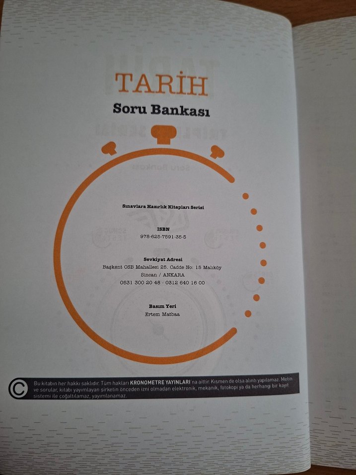 10. Sınıf Tarih Soru Bankası Kronometre Yayınları - Görsel 2