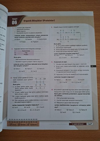 9. Sınıf Biyoloji Soru Bankası - ÇAP Yayınları - Görsel 8