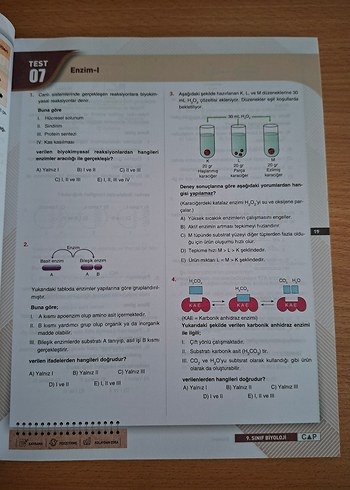 9. Sınıf Biyoloji Soru Bankası - ÇAP Yayınları - Görsel 9