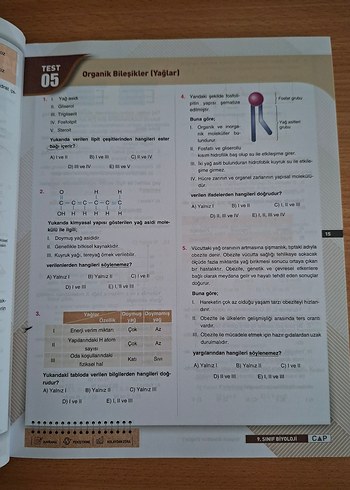 9. Sınıf Biyoloji Soru Bankası - ÇAP Yayınları - Görsel 7