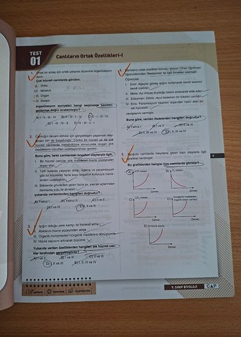 9. Sınıf Biyoloji Soru Bankası - ÇAP Yayınları - Görsel 3